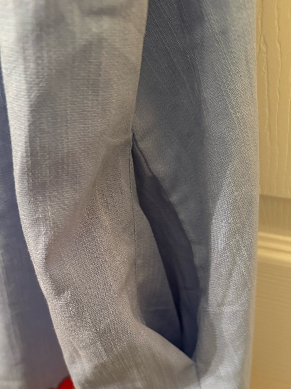 Entro Blue Scallop Trim Tank Dress Smocked Pockets Boho Summer - Picture 5 of 7